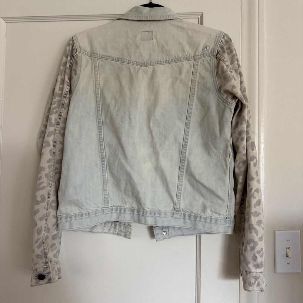 Denim Leopard Print Jacket - Picture 2 of 6
